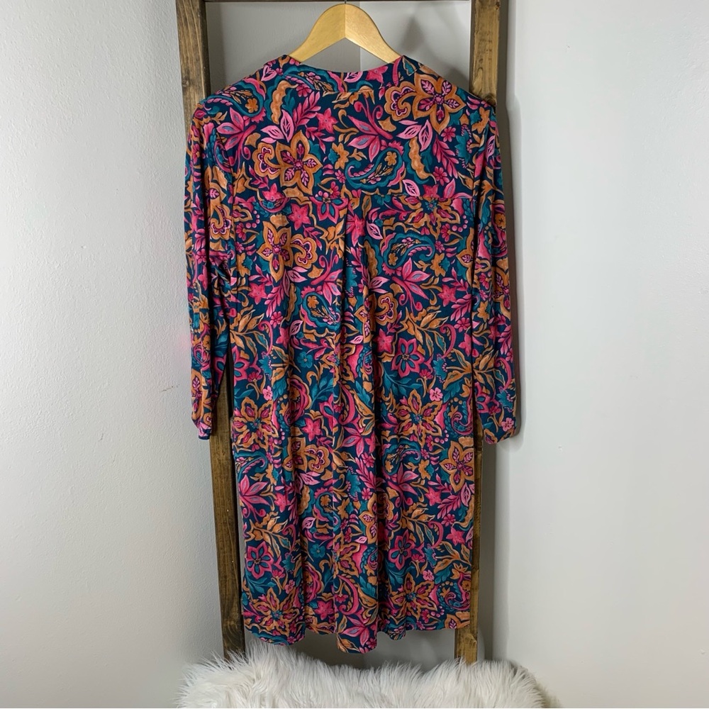 Dear Scarlett Floral Print Dress with Pink and Blue Accents - Picture 4 of 5